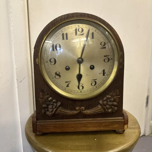 Antique Oak 1930’s Domed Mantle Clock