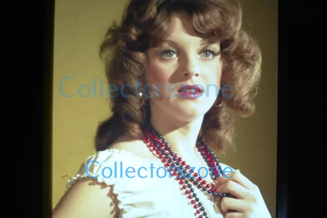 35mm Slide 1970's Glamour Fashion PortraitWoman red head gypsy top beads slide 1