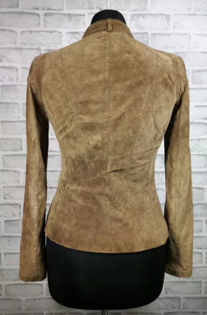 Michael Kors Asymmetric Zip Leather Jacket Olive Dark Khaki Green Size S 3