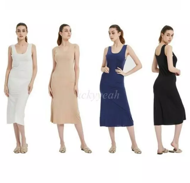 Lady Full Slips Under Dress Slip Anti-Static Tank Long Midi Dress