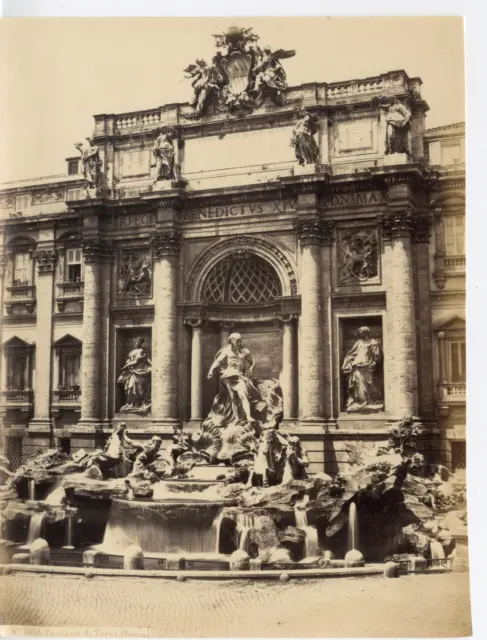 Italia, Roma, Fontana di Trevi Vintage albumen print, Italie Tirage albuminé