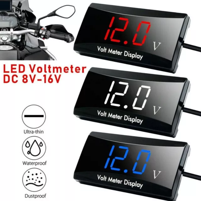 12V Digital LED Display Voltmeter Voltage Gauge Panel Meter Car Motorcycle