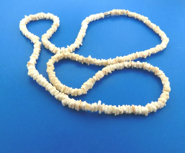 Vintage Puka Shell Necklace Strand 7 mm 32"