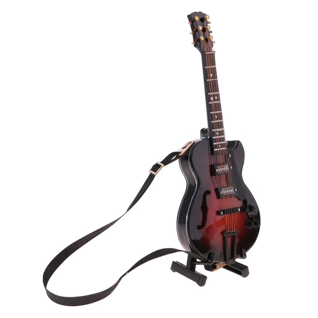 Délicat 1/8 échelle Guitare En Bois Guitare Acoustique Artisanat Accessoires