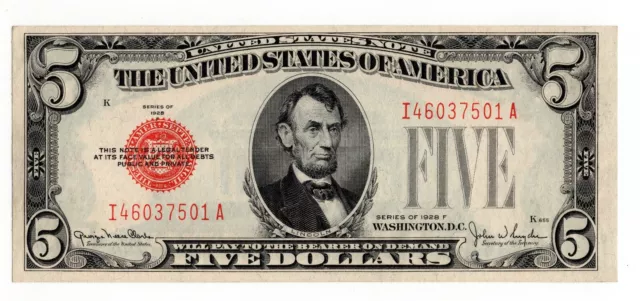 1928 F $5 Legal Tender Five Dollar Note Fr. 1531 (IA Block) - Uncirculated