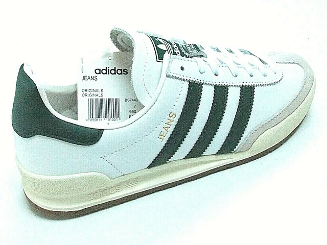 Adidas jeans trainers sale white and green