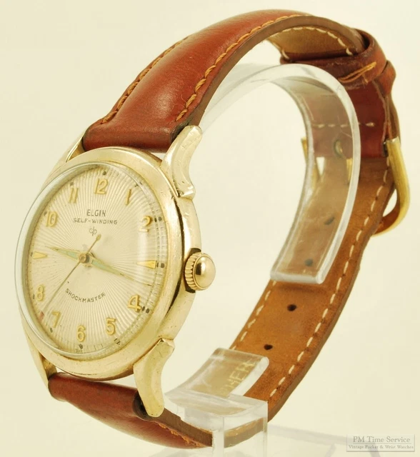 Elgin (Swiss) automatic Shockmaster grade 643 wrist watch, 17J, YGF WR case