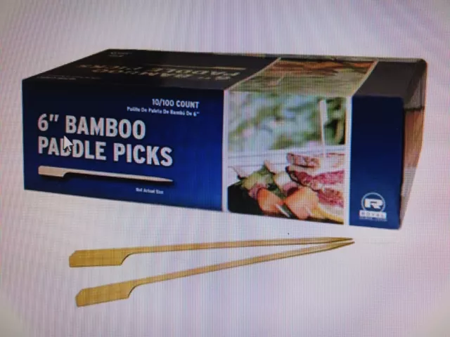 Royal Paper R800 6" Bamboo Paddle Picks - Case of 1000 (10 Bags of 100)