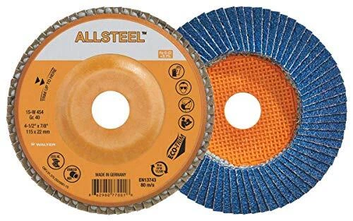 WALTER 15W712 Flap Disc Pack of 10 120 Grit 7in Disc for Deburring Blending