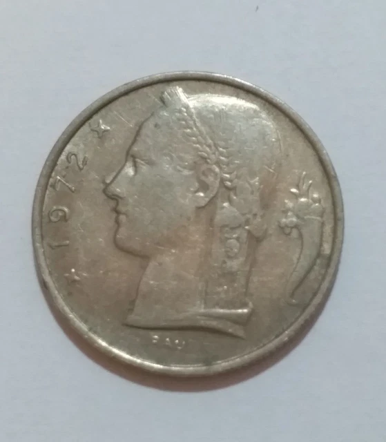 Belgium-Belgique 1 FR  Coin 1972  Rare Collection