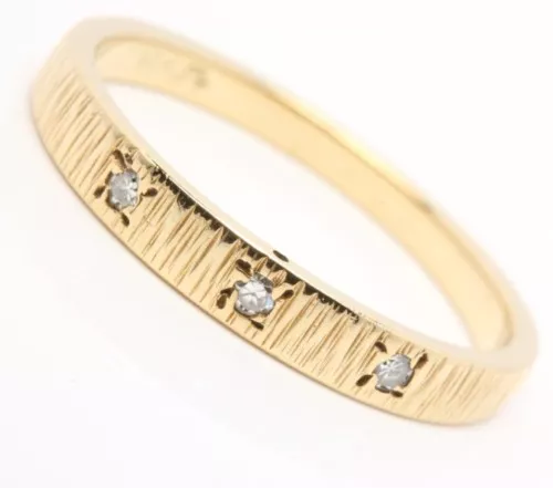 ♦♦ Ring in 14 kt 14k 585 er Gelb Gold mit Diamanten Diamantring Goldring Gr. 56