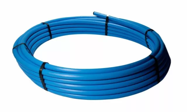 20mm x 25m MEDIUM DENSITY POLY TUBE - MDPE BLUE MAINS WATER PIPE