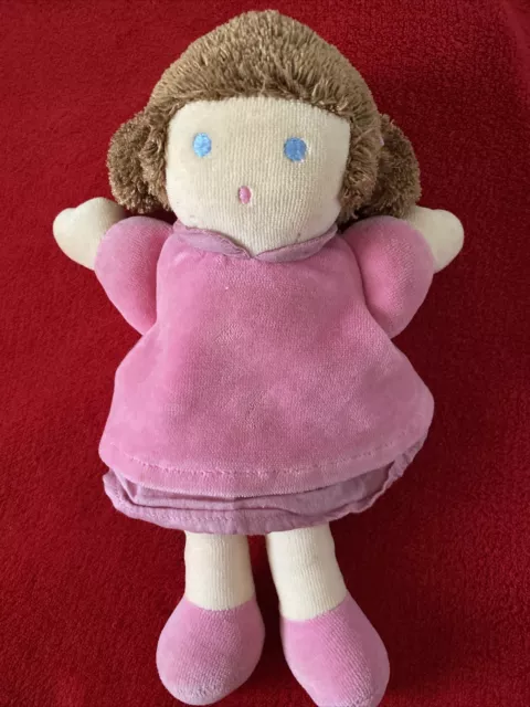 Vintage Peluche Doudou Poupée Chiffon Robe Rose Jupon 24 Cm NOUNOURS