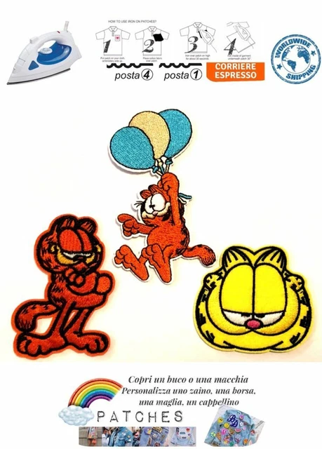 Garfield Patch GARFIELD PATCH ORANGE cat vintage comic strip toppa termoadesiva iron ...