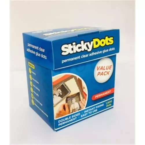 U-Adhesive Sticky Dots Permanent Extra Strength Adhesive Value Pack of 1600 x 10