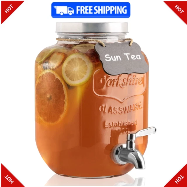 1 Gallon Glass Drink Dispenser with Stainless Steel Spigot