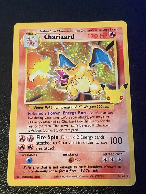Pokemon Karte Charizard 25th Celebrations 2/104 Base set Holo PSA ready Glurak