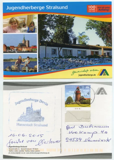 61389 - Stralsund - DJH youth hostel Devin - postcard, run