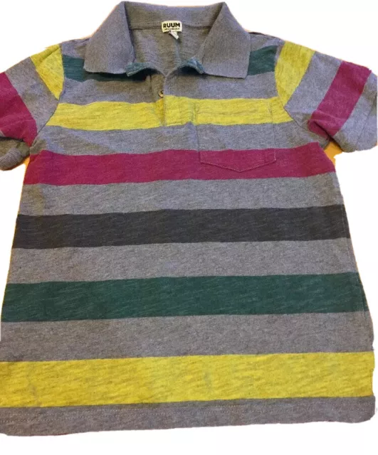 Ruum Boys Short Sleeve Striped Polo Shirt Medium Size 10