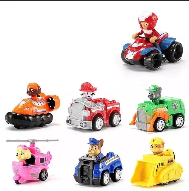 Pat Patrouille 7 Figurines Paw Patrol Jouet Chien Ryder Chase Marshall Voiture