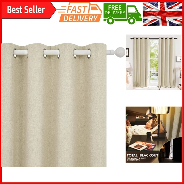 Deconovo Tende Oscuranti Termiche Con Nastro A Matita – 2 Stili Di Montaggio, Set Di 2 Tende Moderne Isolanti Per Camera Da Letto E Soggiorno, 140x220 CM, Verde Scuro - Foto 9