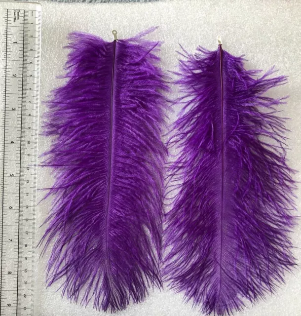 Fabulous Lush Purple Ostrich Feather Earrings, Pierced or Clip-on