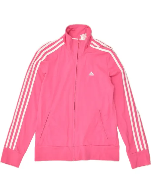 ADIDAS Girls Tracksuit Top Jacket 13-14 Years XL Pink Cotton AI05