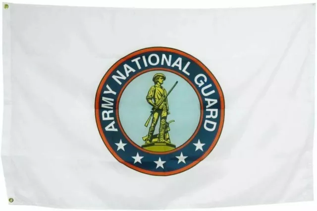 3X5 FT Army National Guard Emblem White PRINTED Nylon 3'x5' Flag Banner