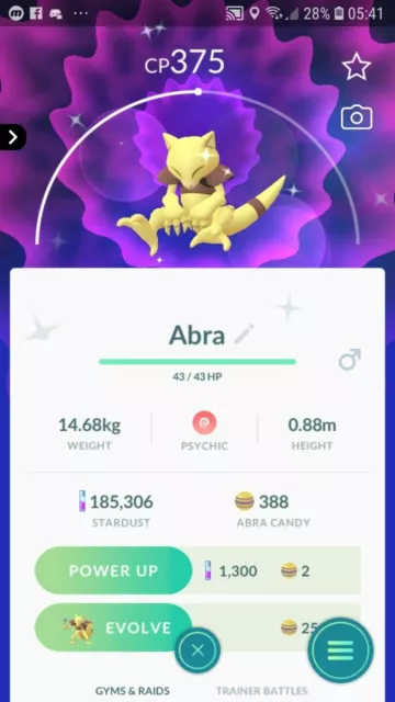 Pokemon Card Abra Kadabra Alakazam ex 253 254 326/190 sv4a Shiny