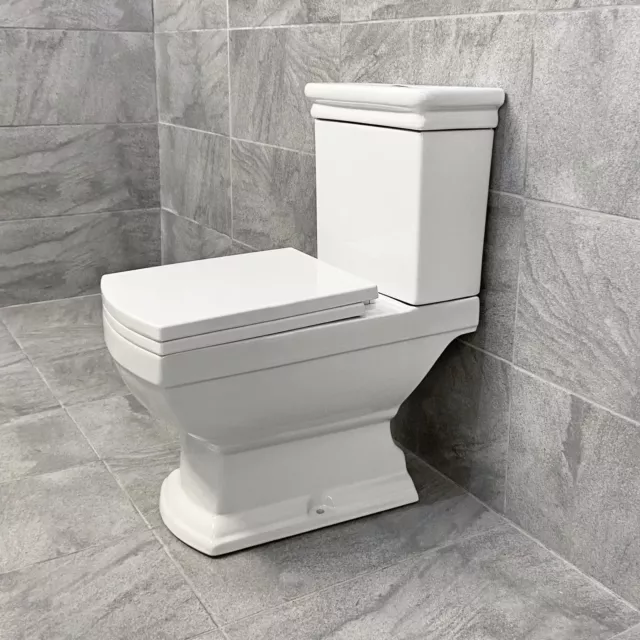 Harriet Art Deco Style Close Coupled WC Toilet With Soft Close Seat