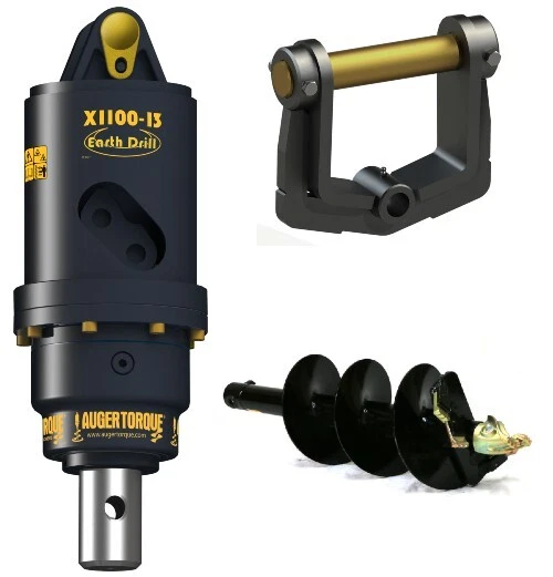 Mini Excavator Auger Package - Machines up to 2.5 tons - 1,100ft-lbs up to 13GPM