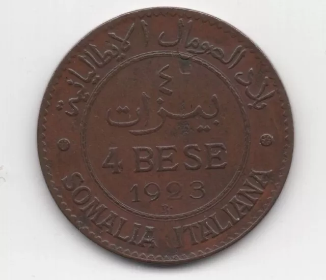 SOMALIA ITALIANA VITTORIO EMANUELE III 4 Bese 1923 SOMALIA ITALIANA VITTORIO EMANUELE III 4 Bese 1923