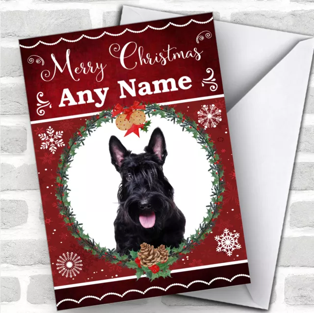 Scottish Terrier Dog Traditional Animal Personalised Christmas Card