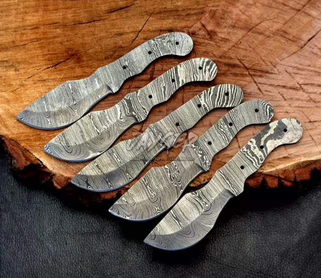 Handmade Tracker Knife Blades  | Damascus Steel  | Set of 5 | B11