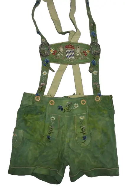 Corti " Country Maddox " Donne- Trachten- Pantaloni IN Pelle Costume Verde Tgl