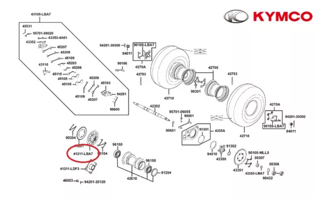 Neuf Oem Kymco Support De Couronne Kxr 250 / Maxxer 250 300 / Mxu 250
