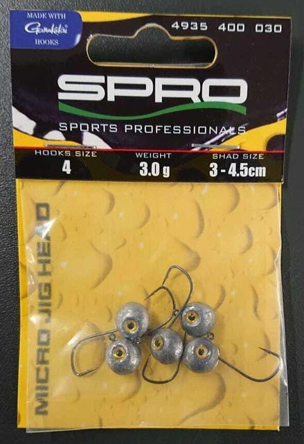 Spro Gamakatsu 29 Micro Jig Head Gr. 4 3g 5 Stück Mini Jigkopf Haken Bleikopf