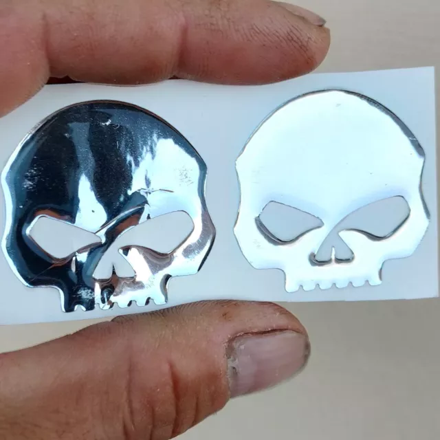 Coppia adesivi resinati 3D Harley Davidson skull.