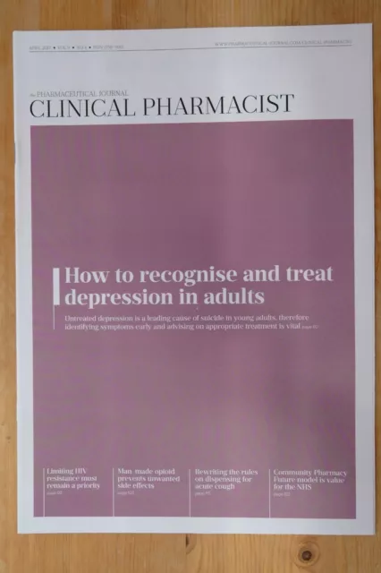 Clinical Pharmacist Magazine, Vol.9, No.4, April 2017, treating adult depression