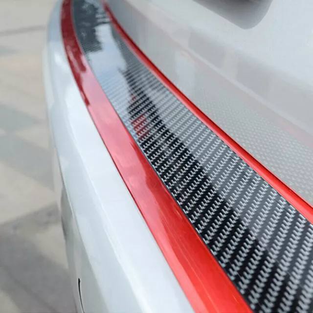 Carbon Fiber Edge Guard Strip Door Sill Protector Red 7CM*1M Silver Plated Edge 2