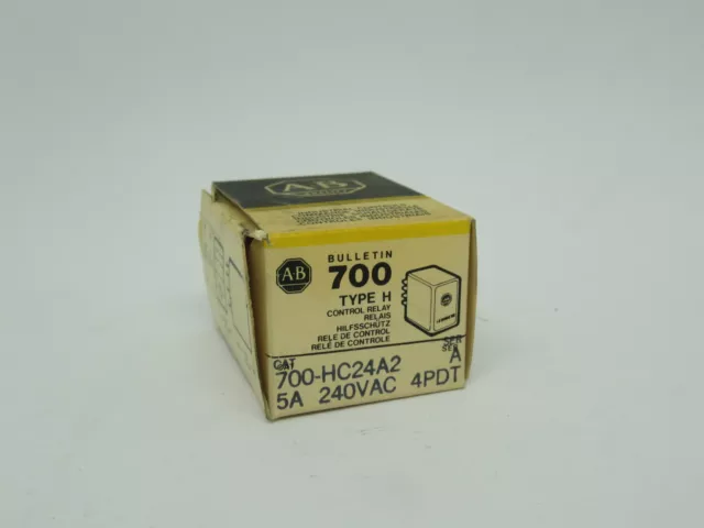 Allen-Bradley 700-HC24A2 Relay Series A 240VAC 1/6HP 5A 120VAC 50/60Hz NEW