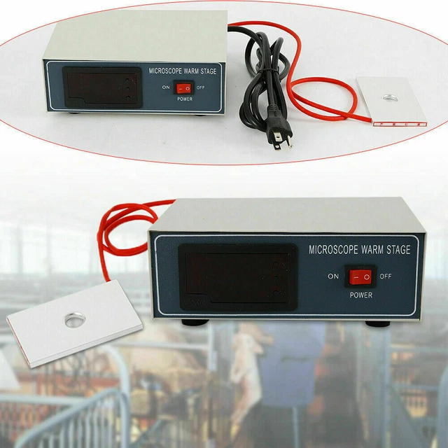 Lab Microscope Stage Digital Thermostat Heating Plate Slide Warmer Temp Control