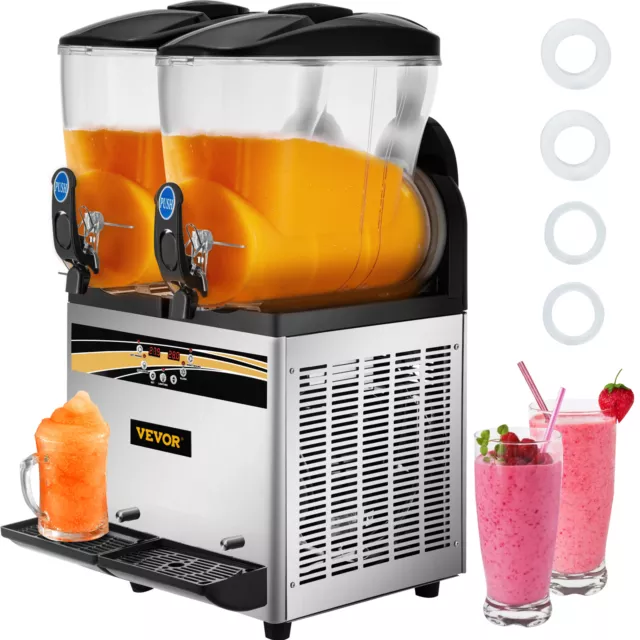 VEVOR Commercial Slushie Machine Margarita Slush Maker 2x15L Frozen Drink