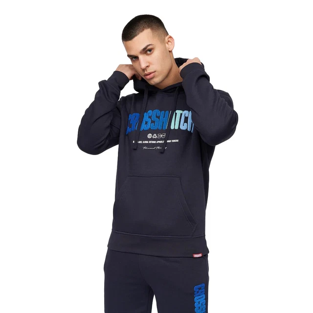Crosshatch Mens Flocked Hoodie (BG848)