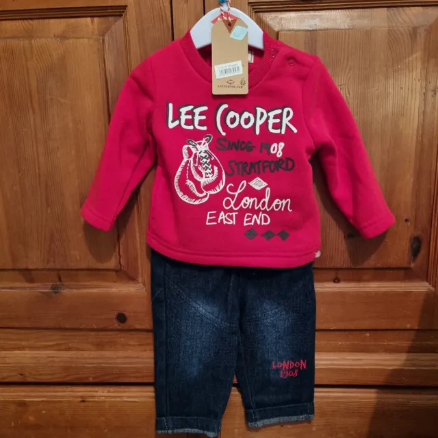 BABY BOYS 6 months LONDON TWO PIECE SET SIZE  JEANS/SWEATER EAST END STRATFORD
