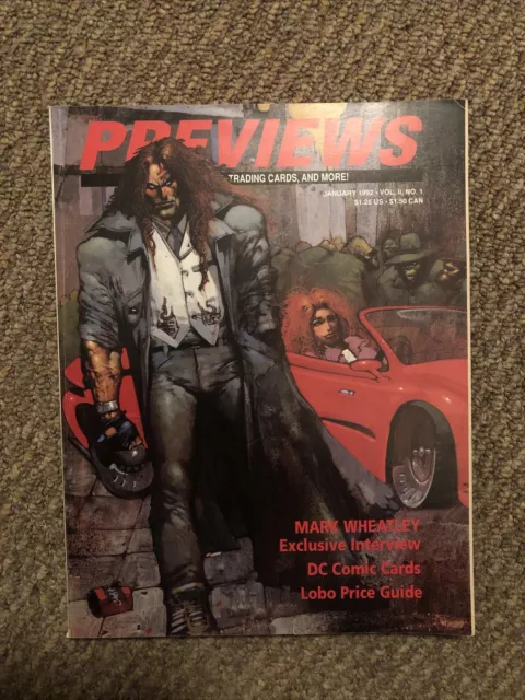 Jan 1992 Diamond Comics Previews Magazine Vol 2 #1 With DC Cards  B40
