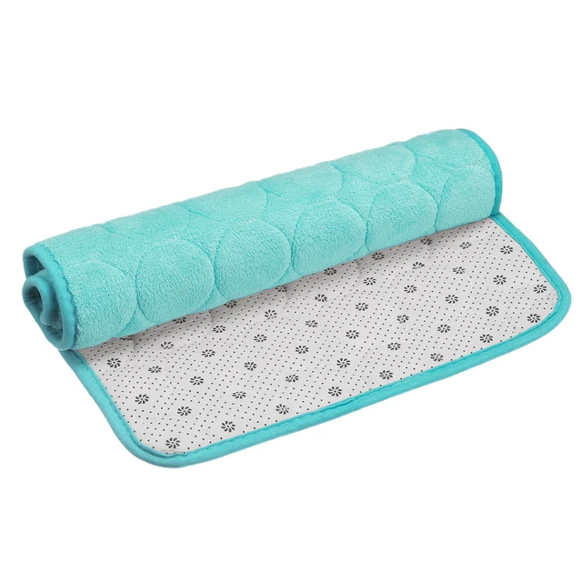 Tappetino bagno memory foam, tappeto doccia bagno 24"" x 35,5"", pile corallo - blu cielo