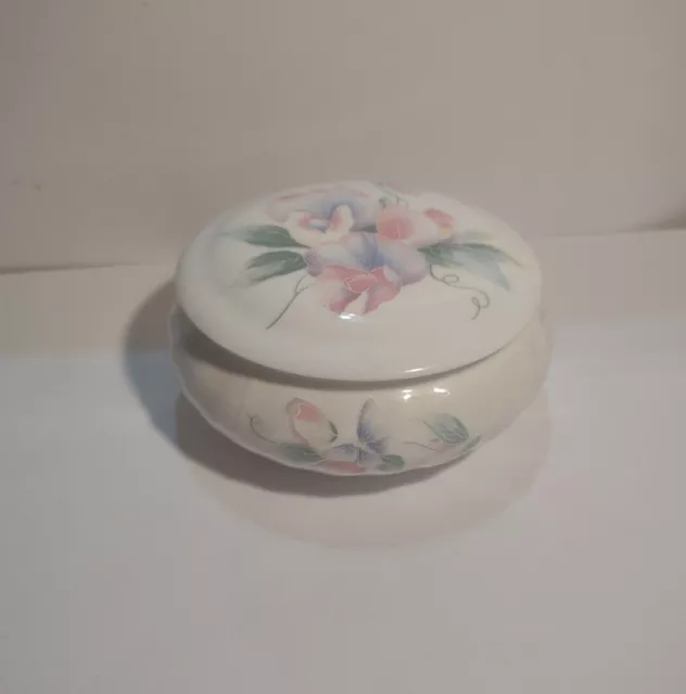 Vintage Aynsley Little Sweetheart Floral Pattern Bone China Trinket Box Dish