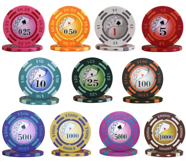 500pcs 14G YIN YANG CASINO POKER CHIPS BULK - Choose Denominations