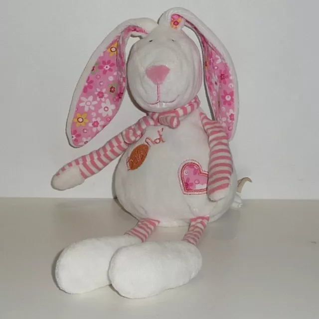 Doudou Lapin Babynat Baby Nat' - Blanc rose